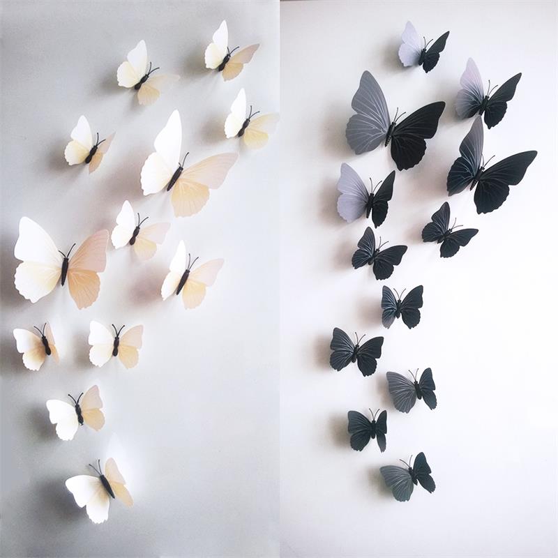 12pcs creative wedding decoration 3d fridge magnets butterfly decor wall sticker home decor living room kids window shop ETH002